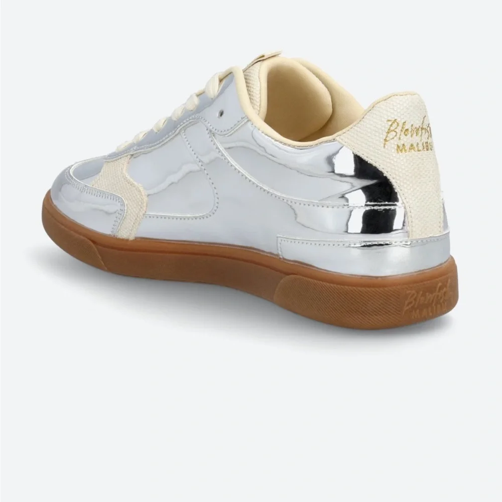 Blowfish Malibu Silver and Cream Sneakers, Size 7.5 - Picture 4 of 5